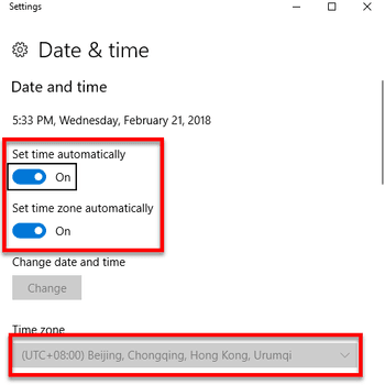 Configure Date and Time