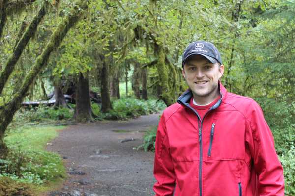 Alton on a hike in the Olympic National Park