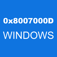 0x8007000D WINDOWS