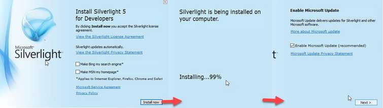 Download and install latest Microsoft Silverlight