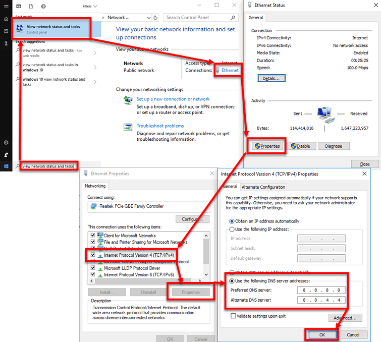 Input DNS server manually