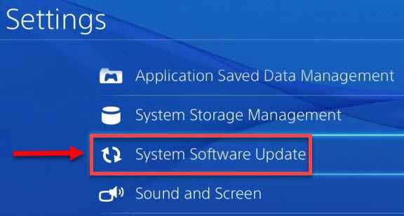 Check for System Software Update