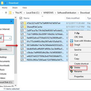 Delete SoftwareDistribution and temporary directory