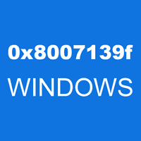 0x8007139f WINDOWS