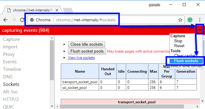 Flush sockets of SPDY