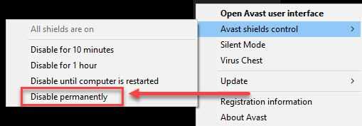 Temporarily Disable Antivirus