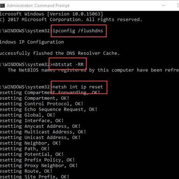 Reset TCP/ IP stack