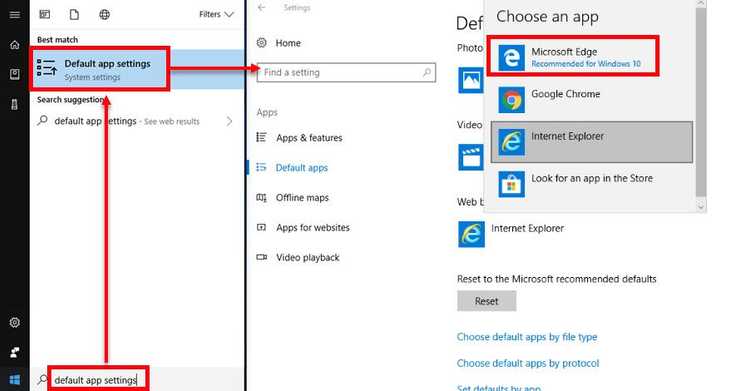 Restore Windows 10 MS Edge as Default Browser