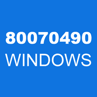 80070490 WINDOWS