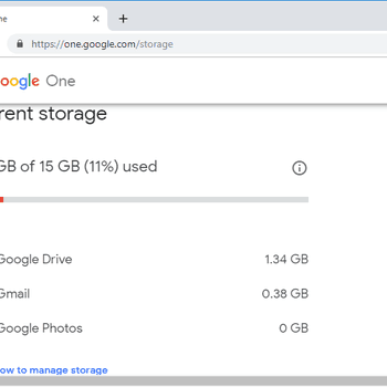 Check the Google Drive Current Storage