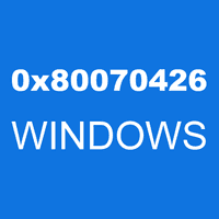 0x80070426 WINDOWS