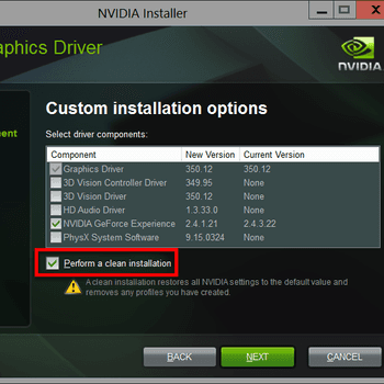 Download and install the latest graphics card driver
