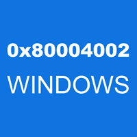 0x80004002 WINDOWS
