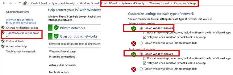 Disable anti-virus and firewall