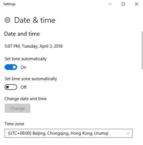 Configure Date and Time
