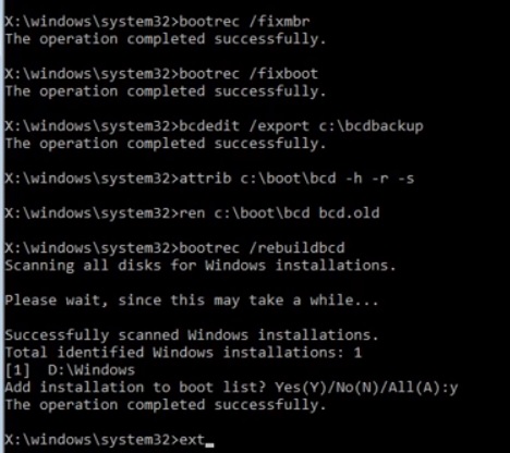 Bootrec Windows Installations 0